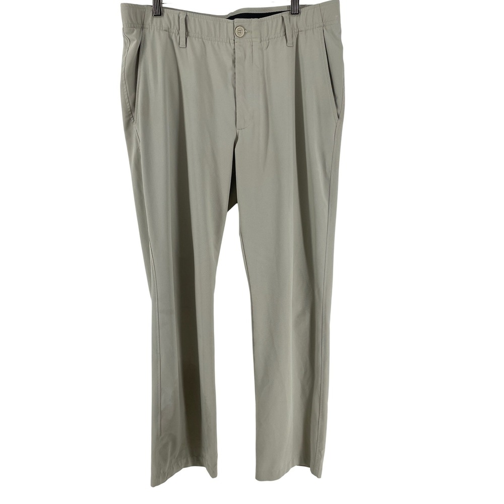 Under Armour Golf Pants Mens 36X30 Khaki Tan Performance Stretch Flat Front